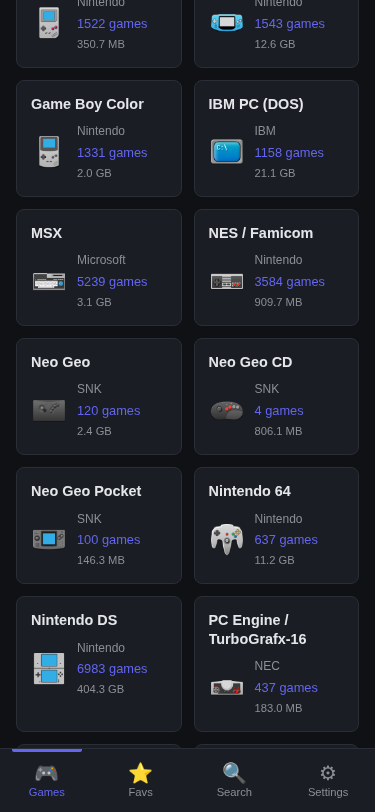 Game library systems grid